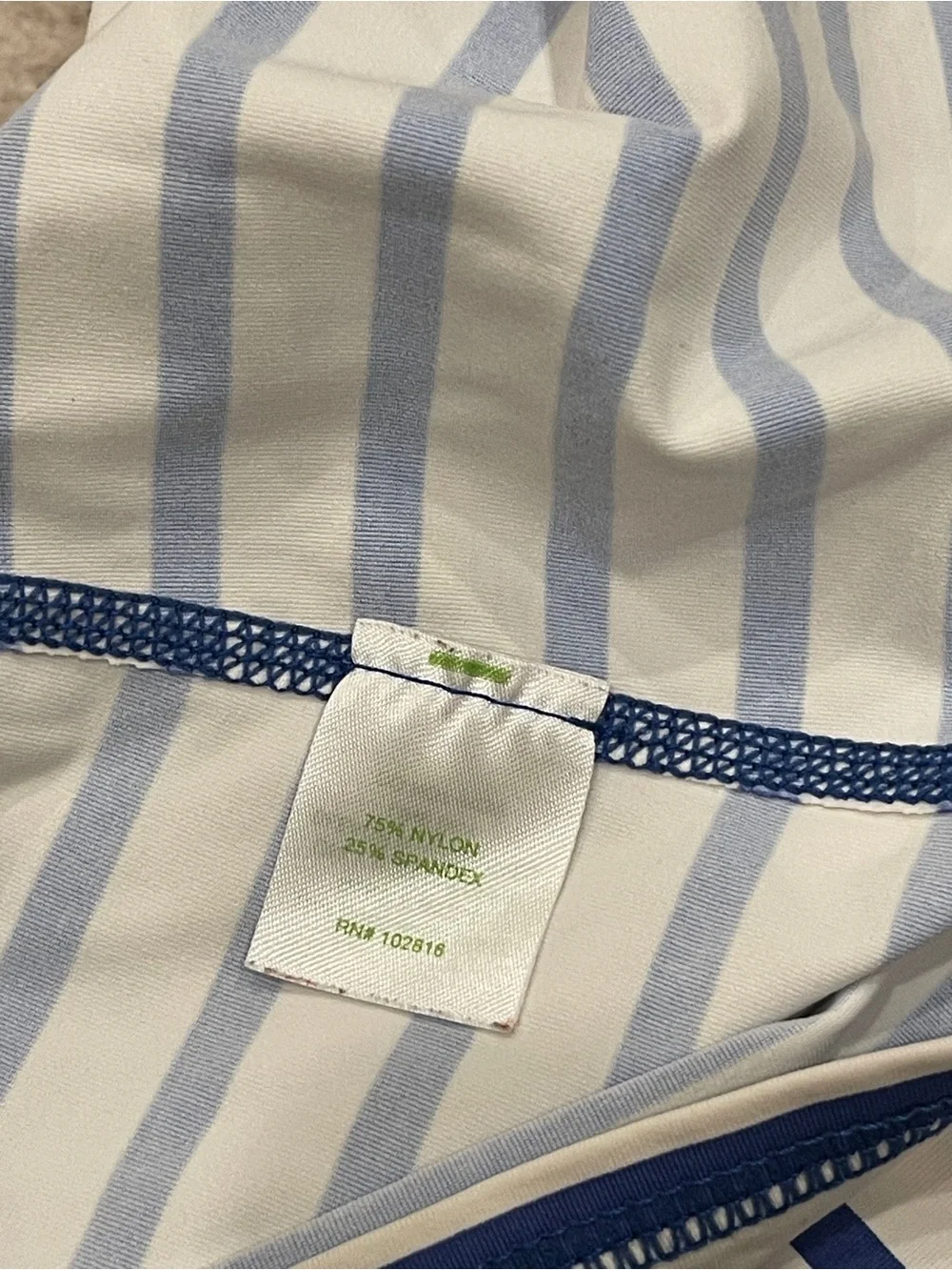 Garnet Hill Kids White Navy Blue Stripe Swim Rashguard Size 05